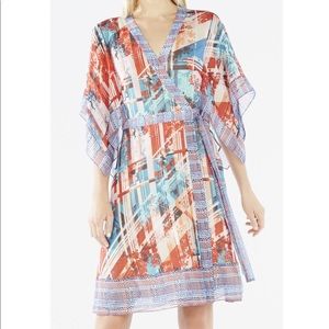 BCBG silk kimono sleeve wrap dress